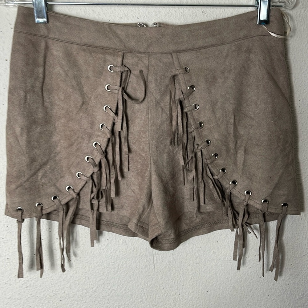 LF faux suede fringe shorts 8
